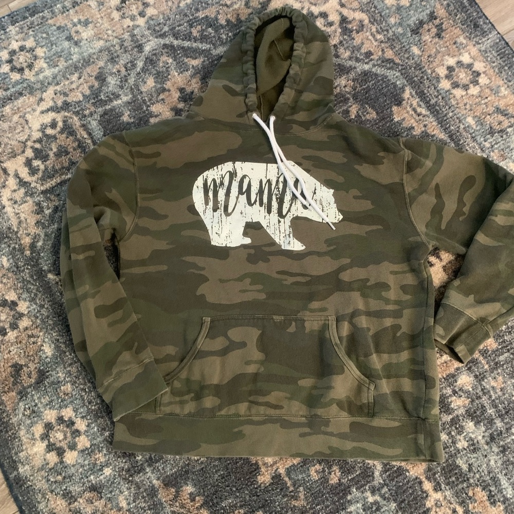 Mama Bear Camo Hoodie Size Large